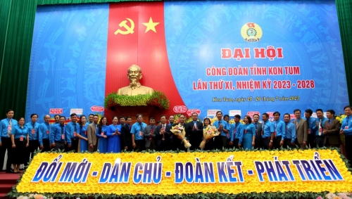 Đại hội Công đoàn tỉnh Kon Tum lần thứ XI, nhiệm kỳ 2023-2028 thành công tốt đẹp