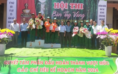 Cao su Sa Thầy sôi nổi trước Hội thi BTV thu hoạch mủ cao su lần V năm 2024